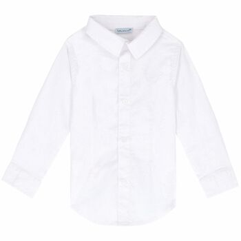 Boys White Long Sleeved Shirt