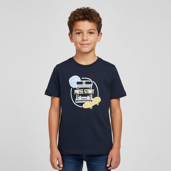 Boys Navy Blue Skate Board T-Shirt