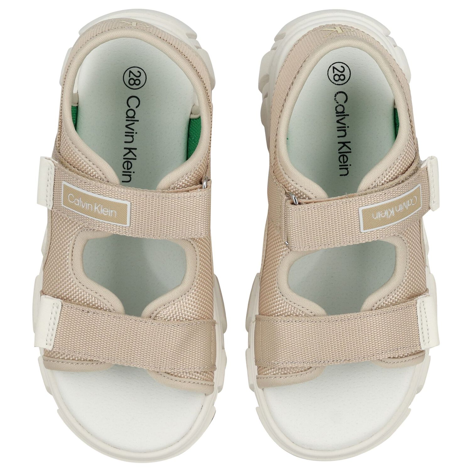 Boys Beige Logo Sandals, 1, hi-res
