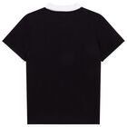 Boys Black & White Logo Polo Shirt, 2, hi-res