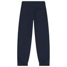 Boys Navy Blue Logo Joggers, 1, hi-res