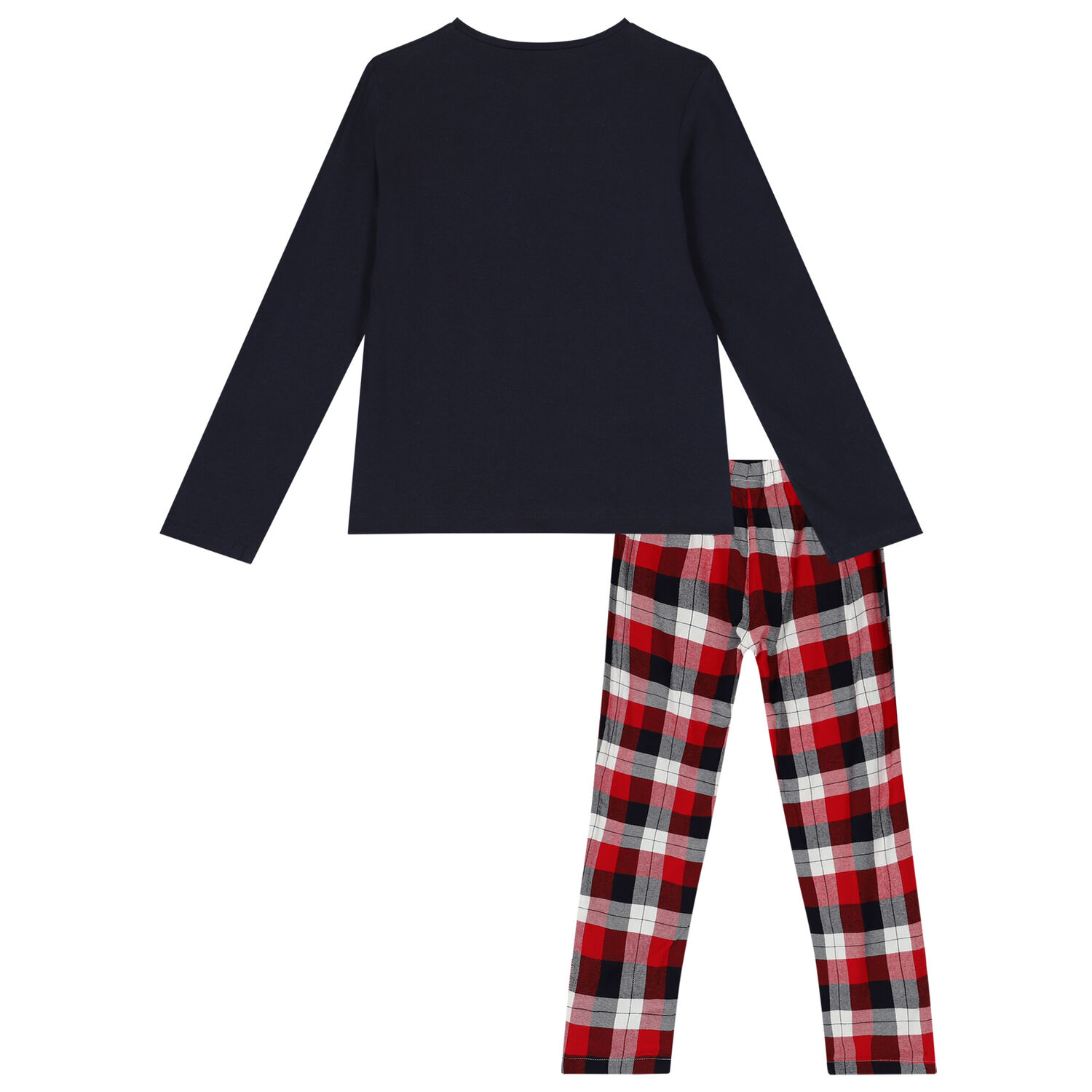 Girls Navy Blue & Red Festive Pyjamas, 1, hi-res image number null