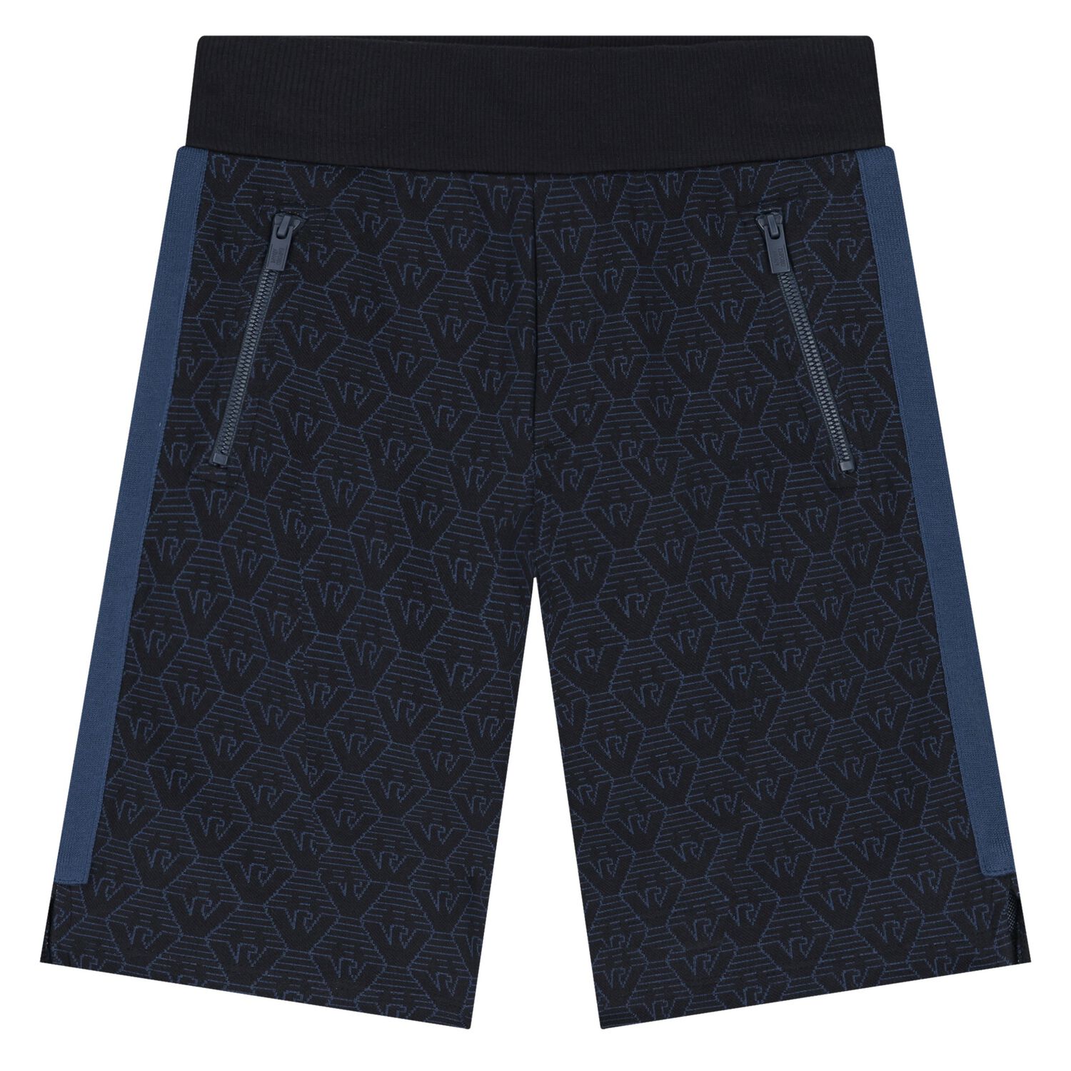 Boys Navy Blue Logo Shorts, 2, hi-res