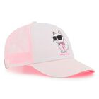 Girls White & Pink Choupette Cap, 1, hi-res