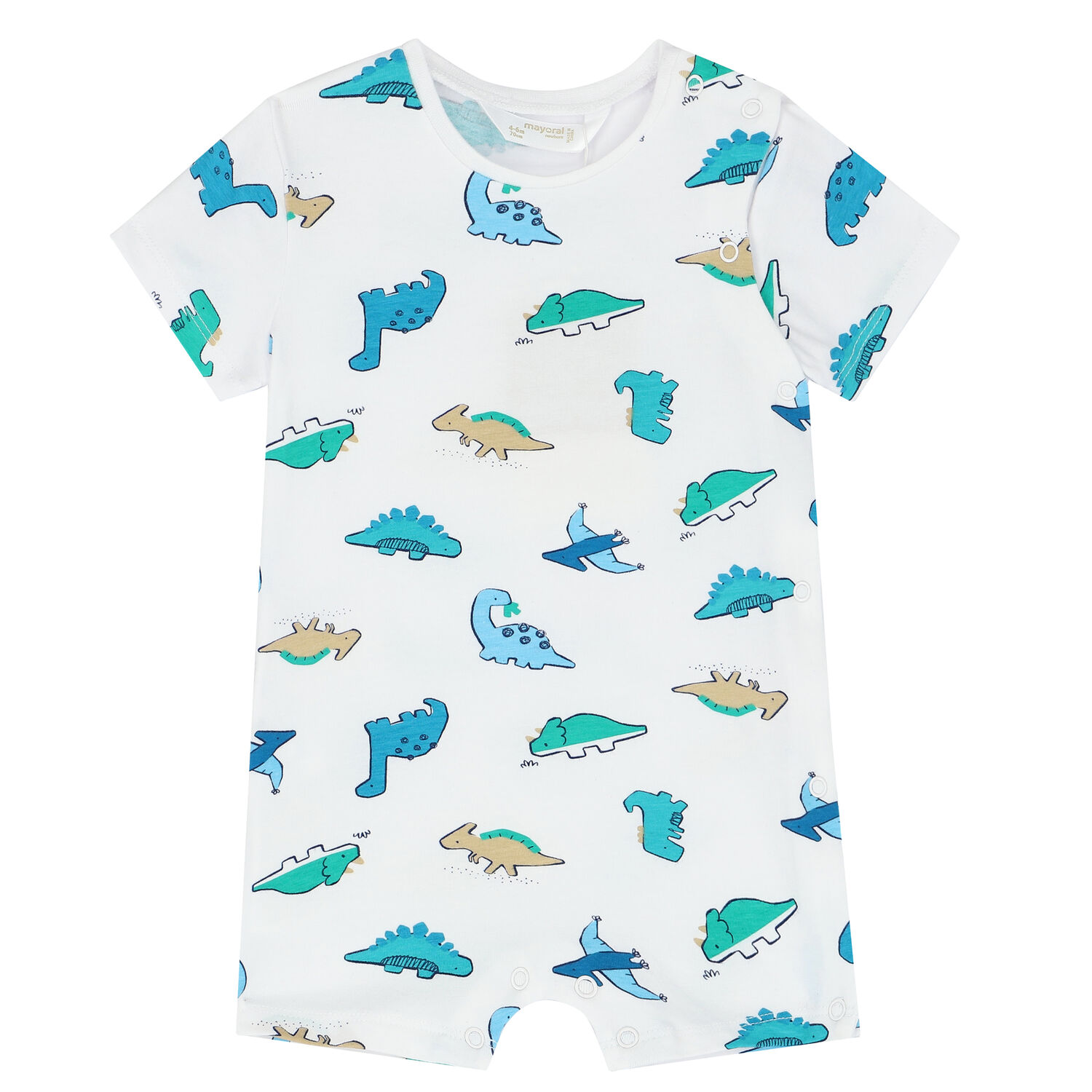 Baby Boys Blue & White Rompers (3 Pack), 1, hi-res