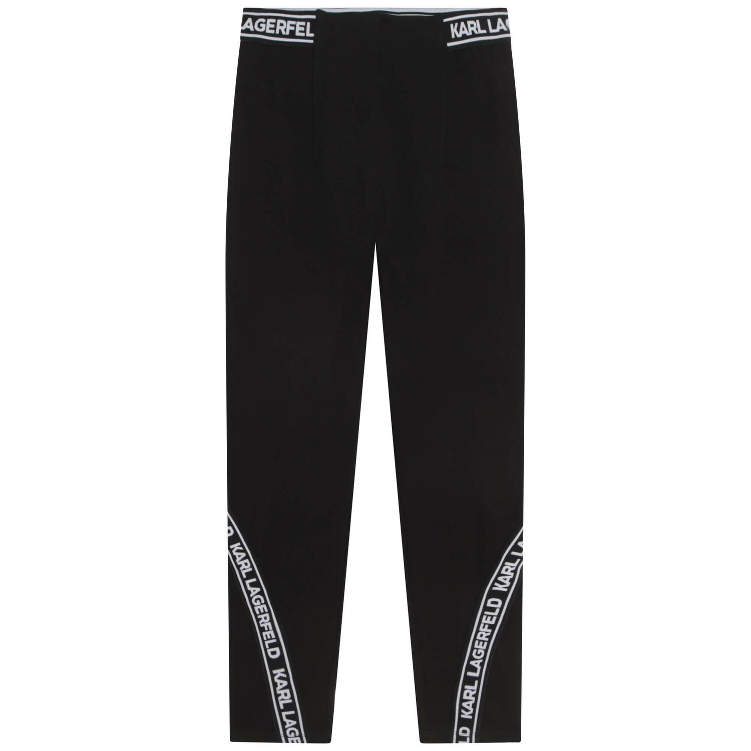 Girls Black Logo Leggings, 1, hi-res