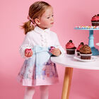 Girls White & Blue Mouse Dress, 1, hi-res