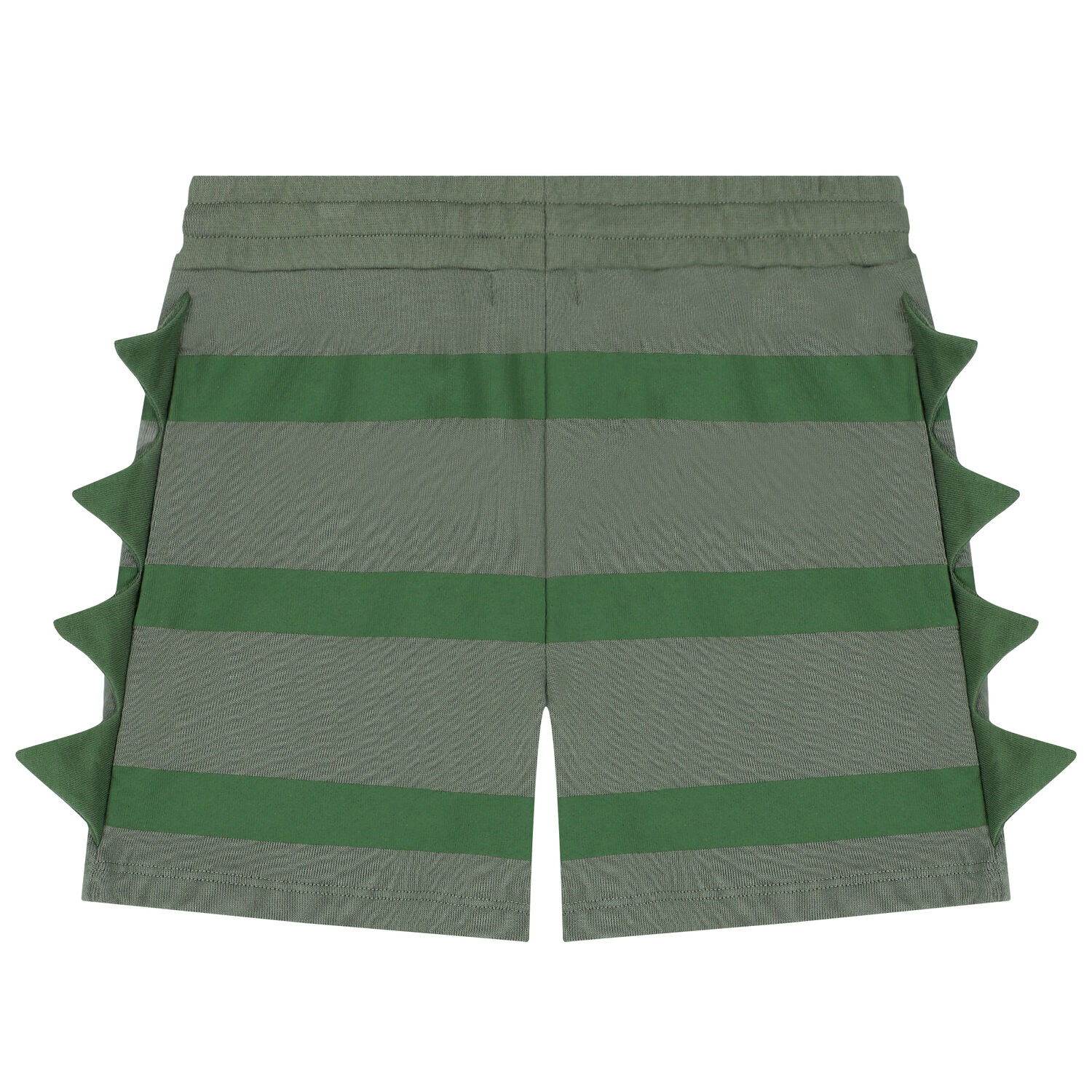 Boys Green Striped Shorts, 1, hi-res