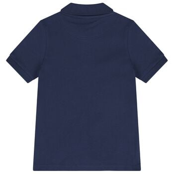 Boys Mini Me Navy Blue Logo Polo Shirt
