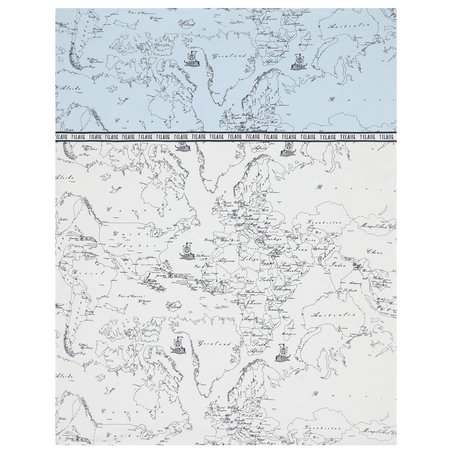 Baby Boys White, Blue & Navy Blue Geo Map Blanket, 1, hi-res
