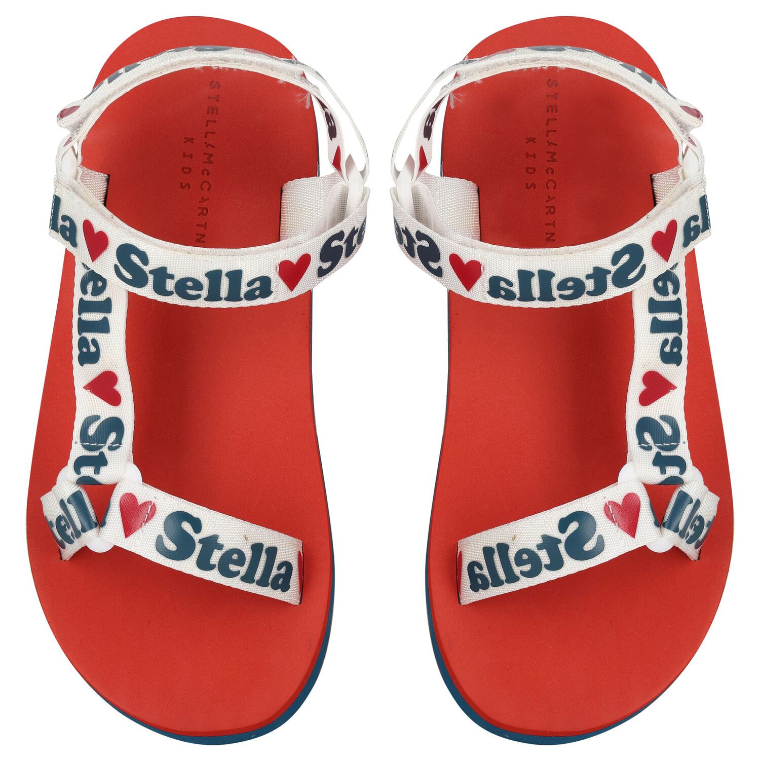 Girls Red & Blue Logo Sandals, 1, hi-res image number null