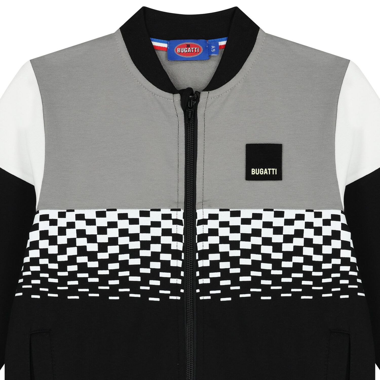 Boys Black & Grey Logo Zip Up Top, 1, hi-res