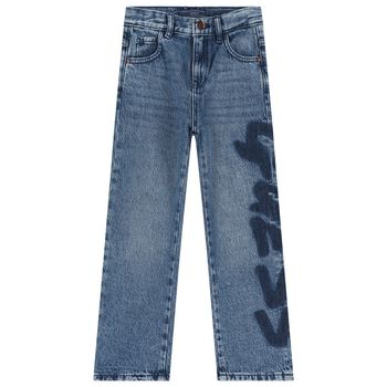 Boys Blue Denim Logo Jeans