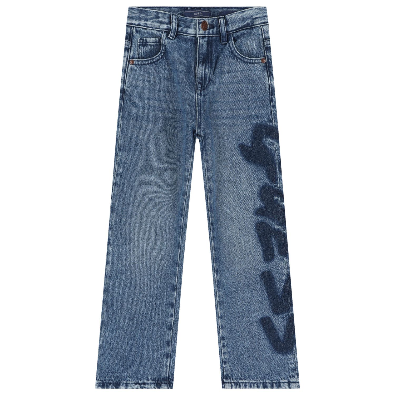 Boys Blue Denim Logo Jeans, 1, hi-res image number null