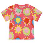 Younger Girls Pink Sun T-Shirt, 1, hi-res