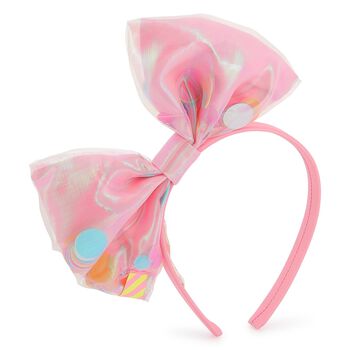 Girls Pink Confetti Bow Hairband