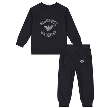 Younger Boys Navy Blue Logo Tracksuit