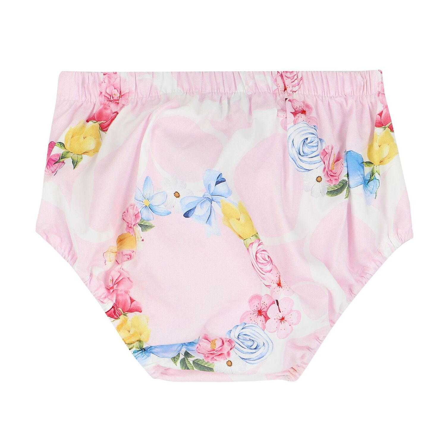 Baby Girls Pink Ruffled Floral Dress Set, 1, hi-res