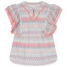 Girls Pink & Blue Crochet Knitted Kaftan, 2, hi-res