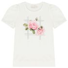 Girls Ivory & Pink Roses Skirt Set, 1, hi-res