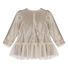 Younger Girls Gold Embellished Sequin Dress, 2, hi-res