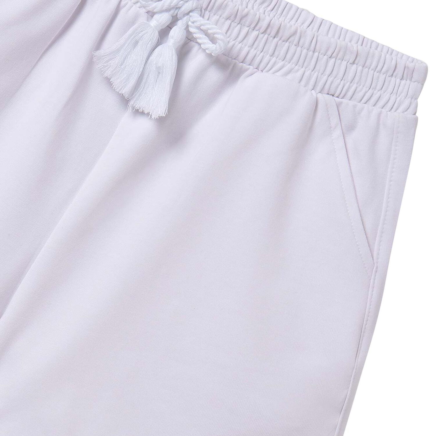 Girls White Fringe Shorts, 1, hi-res image number null