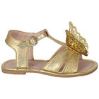 Girls Gold Butterfly Sandals, 1, hi-res