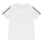Younger Boys White Logo T-Shirt, 1, hi-res