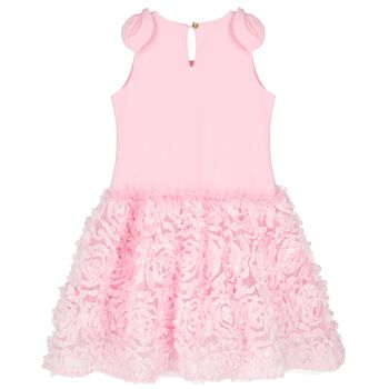 Girls Pink Tulle & 3D Flower Dress