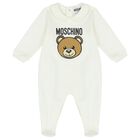 Ivory Teddy Bear Logo Babygrow, 1, hi-res