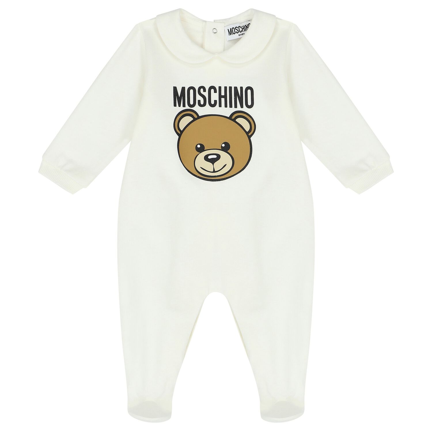 Ivory Teddy Bear Logo Babygrow, 1, hi-res