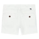 Younger Boys White Bermuda Shorts, 2, hi-res