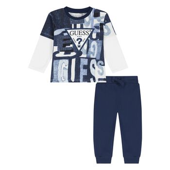 Younger Boys Blue Logo Tracksuit