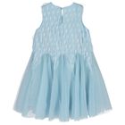 Girls Blue Fringed Dress, 1, hi-res