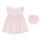Baby Girls Pink & White Bow Dress Set, 1, hi-res