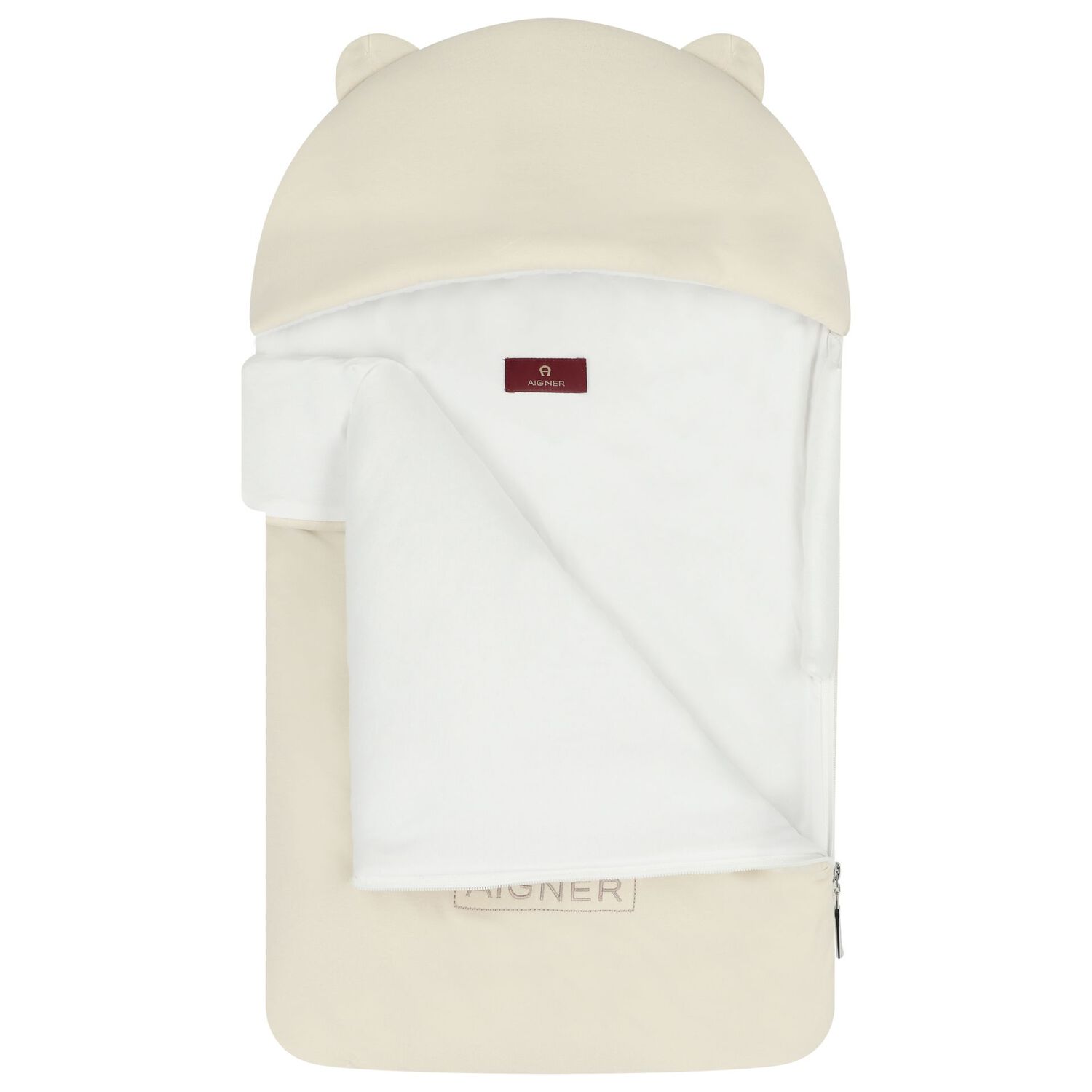 Beige & White Teddy Bear Baby Nest, 1, hi-res