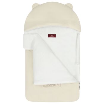 Beige & White Teddy Bear Baby Nest