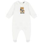 White Teddy Bear Logo Babygrow Gift Set, 1, hi-res