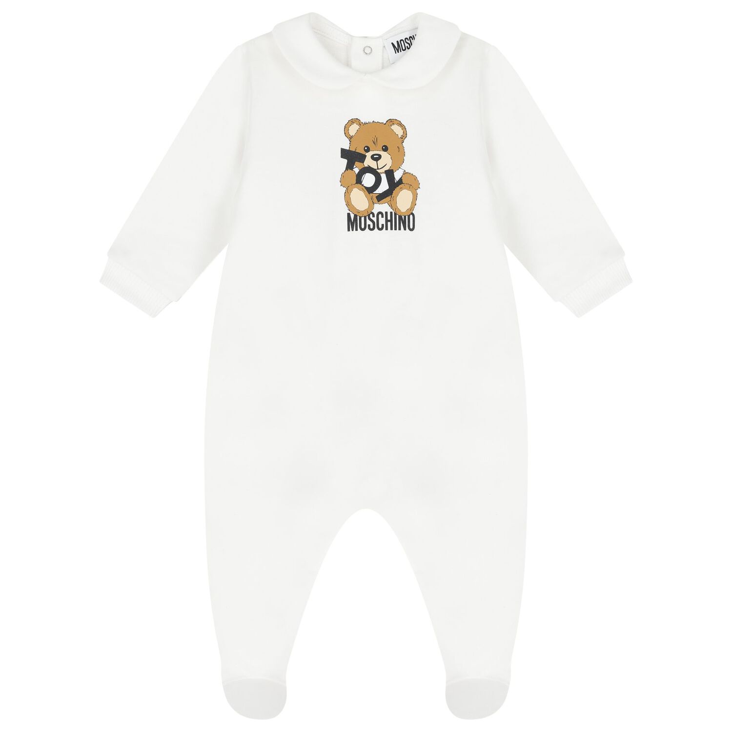 White Teddy Bear Logo Babygrow Gift Set, 1, hi-res