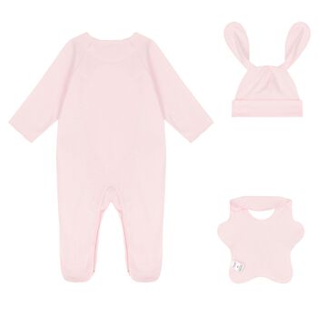 Baby Girls Pink Bunny Babygrow Gift Set