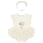 Baby Girls Ivory Tulle Bodysuit & Headband Set, 2, hi-res