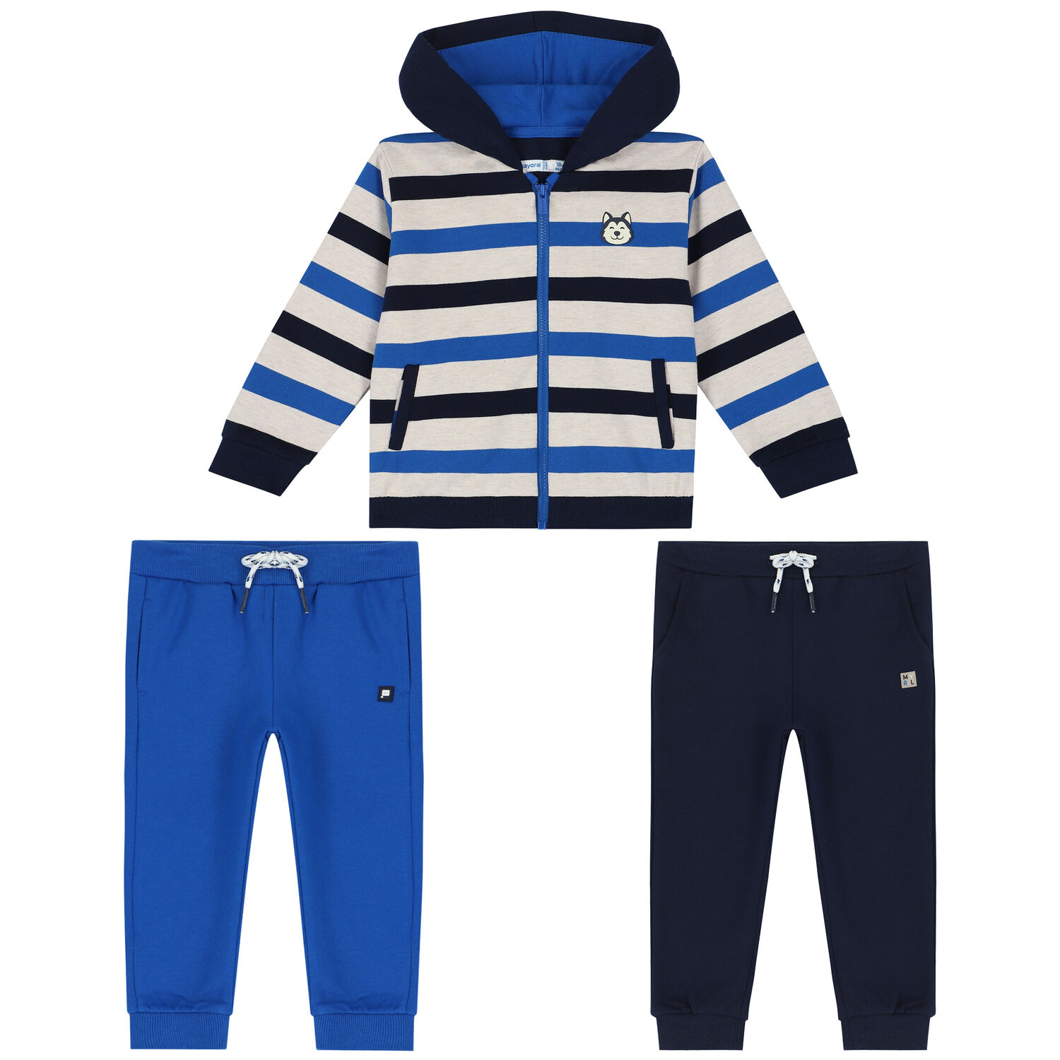 Younger Boys Navy & Blue Tracksuit, 1, hi-res