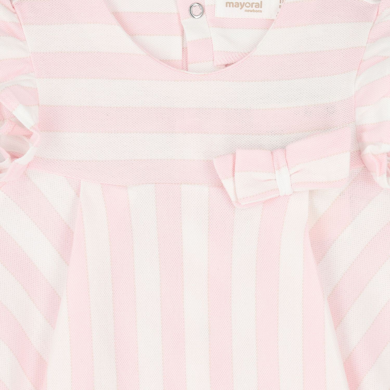 Baby Girls Pink & White Striped Dress, 1, hi-res