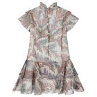 Girls Beige Paisley Ruffle Tiered Dress, 1, hi-res