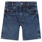 Boys Blue Denim Shorts, 1, hi-res