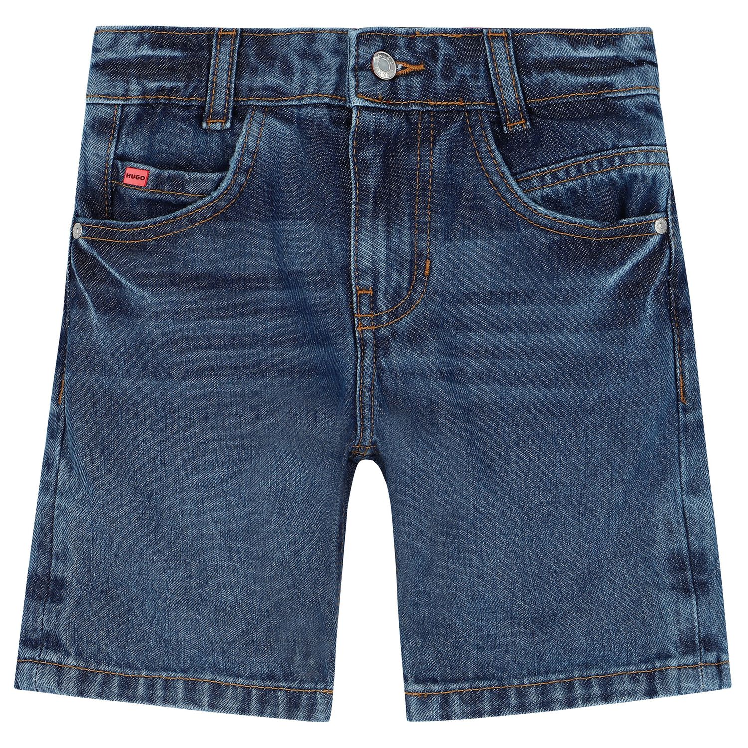Boys Blue Denim Shorts, 1, hi-res