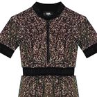 Girls Black Sequin Embellished Dress, 1, hi-res