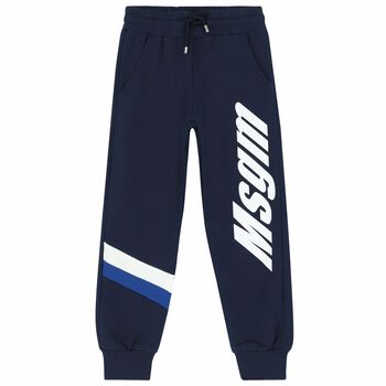 Boys Navy Logo Joggers