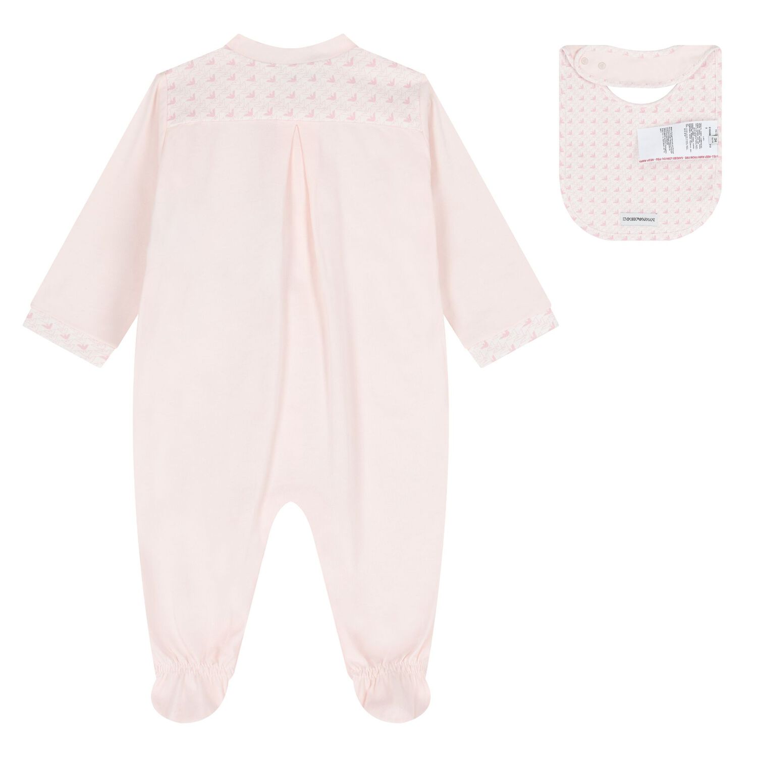 Baby Girls Pink & White Logo Babygrow Set, 2, hi-res