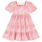 Girls Pink Floral Dress, 1, hi-res